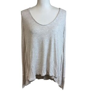 WE THE FREE Oversized Thermal Long Sleeve Top Shirt Sz M Casual Comfy Distressed